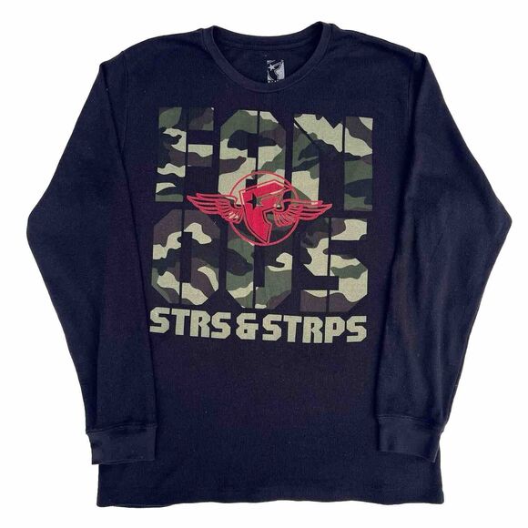 Famous Stars and Straps Thermal Shirt Long Sleeve Black Size XL Graphic Print - Picture 1 of 5